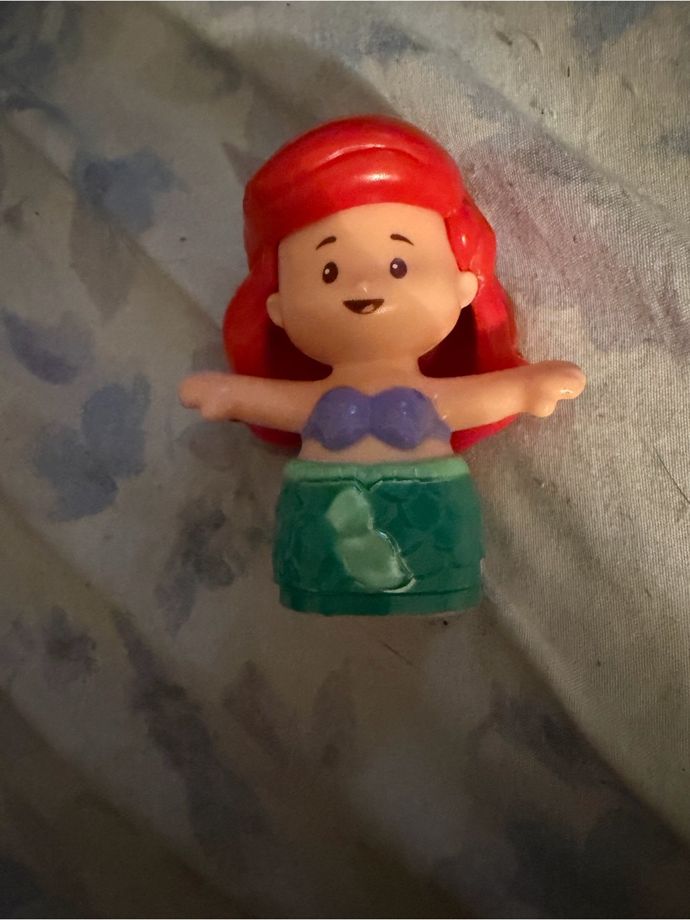 Red-Haired Mermaid Doll Toy with Purple Top and Green Tail